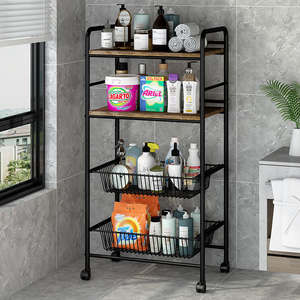 뜨거운 판매 맞춤형 주방 과일 및 야채 보관 랙 다기능 거실 욕실 보관 홀더 트롤리 - Product Image 1