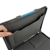 Porte-documents en cuir PU personnalisé avec logo en relief, mallette durable avec poignée