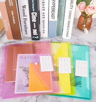Coloré 11 trous reliure poche PP bouton sac à feuilles mobiles organisateur de fichiers étiquette transparente étanche bureau stockage Document sac
