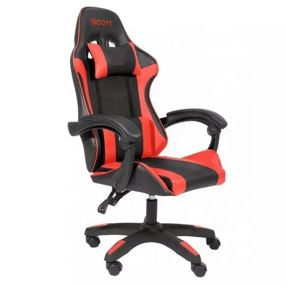Chaise d'ordinateur PC rotative ergonomique à dossier haut chaise noire et rouge chaise de jeu bon marché pour joueur