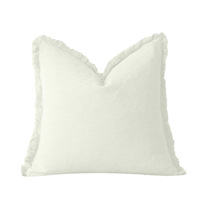 Housses de coussin en coton lavé avec bord en dentelle à franges taie d'oreiller solide décor à pompon taie d'oreiller 18x18 20x20 pouces taie d'oreiller