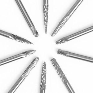 10 pièces 3*3mm Fraise rotative à double rainure en acier au tungstène de type alliage dur, Têtes de meulage et fraises rotatives - Product Image 4