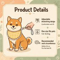 2026 Tendy Bavoirs Mignons pour Animaux de Compagnie, Faits Main DIY pour Chats et Chiens, Accessoires Photo Adorables pour Animaux ou Jouets, Accessoires Faits Main pour Animaux de Compagnie