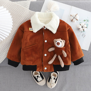 <span class=keywords><strong>Manteau</strong></span> pour enfants hiver extérieur garçon doublé polaire dessin animé ours veste mode bébé chaud coton vêtements de plein air - Product Image 4