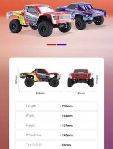 รถบรรทุกบังคับวิทยุ FMS FSC24 Chaser ขนาด 1/24 สำหรับวิ่งออฟโรดแบบ Short Course พร้อมระบบเกียร์สองสปีด มอเตอร์แบบ Brushed 370 พร้อมใช้งาน (RTR) - Product Image 5