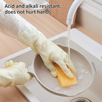 Gants de ménage en PVC de haute qualité, imperméables, d'épaisseur moyenne, écologiques, de qualité alimentaire, pour le nettoyage de la maison et de la cuisine