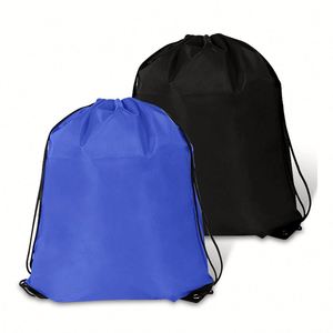 Custom Supermarket Shopping Beach Sports Fitness <b>Backpack</b> Oversized Reusable Black Blue String Bag Custom logo - Product Image 1