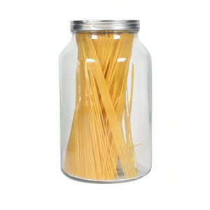 Wide Mouth Round 1 Gallon Glass Food Coffee Pasta Cookie Storage Jar Container Canister With Metal Plastic Lid