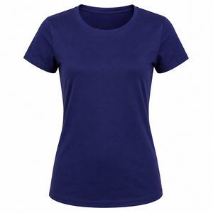 Camiseta Básica Personalizada para Mujer, Cuello Redondo, Color Sólido, Manga Corta, Informal, a la Moda, Fabricante de Marca Privada - Product Image 5