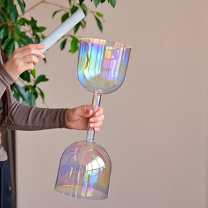 SUCCESS 6 7インチクリアクリスタルシンギングチャリス ダブルハンドル ロングサウンドヒーリングセラピー レイキリカバリー瞑想DIY - Product Image 6