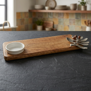 Plateau en bois écologique avec poignées en bois de cerf, design multifonctionnel, décoratif gravé, personnalisable OEM, compatible avec les aliments, pour la maison - Product Image 1
