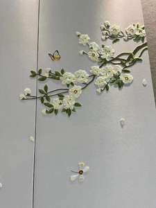 定制3D皮革刺绣家居室内装饰墙板耐用欧洲床头板电视背面柔性墙板 - Product Image 5