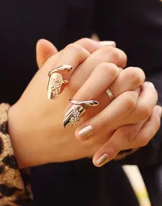 Modyle — bague à ongles de personnalité, anneau de fleur de libellule, or argent, diamant scintillant, bijou pour femmes, nouvelle mode