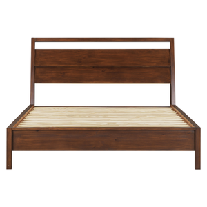 Mid Century Wooden Platform <b>Bed</b> With Headboard, Modern Bedroom <b>Bed</b> <b>Frame</b>, Solid Wood Furniture For Home And Apartment - Product Image 5