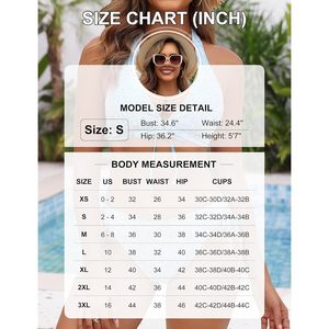 Conjunto de Bikini Sexy para Mujer, Top Triangular con Cuello Halter en V, Cintura Media, Lazos Laterales, Traje de Baño de Dos Piezas, Estampado Digital, Elástico, Spandex, Poliéster - Product Image 6