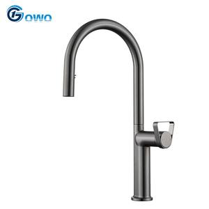 Pistola gris fácil de limpiar Diseño contemporáneo Aleación de zinc Extraíble B núcleo <span class=keywords><strong>Rass</strong></span> Mezclador de <span class=keywords><strong>agua</strong></span> caliente fría Grifo de cocina montado en la pared - Product Image 1