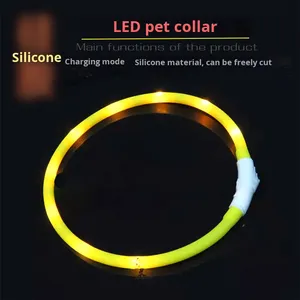 <span class=keywords><strong>Collar</strong></span> de Silicona Ajustable para Perro con Luz LED USB Recargable, <span class=keywords><strong>Collar</strong></span> Luminoso para la Noche - Product Image 3