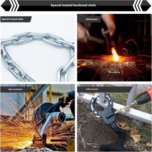 Candado Antirrobo <span class=keywords><strong>para</strong></span> <span class=keywords><strong>Bicicleta</strong></span>, Seguro, Superventas, Resistente a Cortes y Compresión, <span class=keywords><strong>Cadena</strong></span> Rígida, Longitud Ajustable, <span class=keywords><strong>para</strong></span> Vehículos Eléctricos - Product Image 4