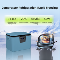 Mini-réfrigérateur-congélateur portable U28 28L DC 12V/24V avec compresseur, distributeur d'eau et réservoir, faible bruit, en plastique, idéal pour le camping