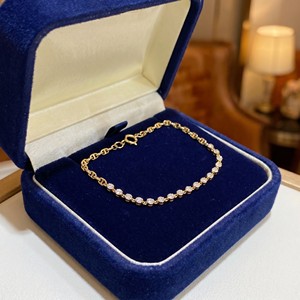 Pulsera Xinfly de Oro Puro de 18K con Diamantes, Eslabones Marineros, Cadena de Ancla con Pavé de 0.40ctw, AU750, Joyería Fina Retro Apilable para Mujer - Product Image 2