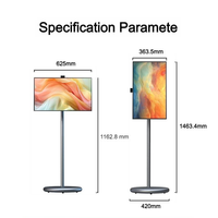 Téléviseur intelligent portable de haute qualité de 27 pouces avec écran tactile, caméra escamotable (13MP), Android 15, Full HD 1080p, LED/LCD, gris