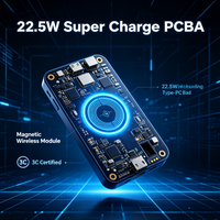 Batterie externe magnétique sans fil 22,5 W certifiée 3C, conception de traitement SMT PCBA, personnalisation ODM OEM intégrée disponible