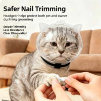 Casque anti-morsure transparent et respirant pour chat, cache-mâchoire pour chaton, capuche de protection pour toilettage, bouclier de sécurité pour coupe des ongles