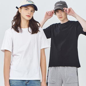 230g <span class=keywords><strong>di</strong></span> cotone 100% collo filettato ampio nero t-Shirt con pantaloni corti Unisex t-Shirt da uomo per i ragazzi - Product Image 6