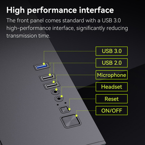 Vỏ máy tính chơi game MicroATX Full Tower SNOWMAN tối ưu hóa luồng khí, mặt bên kính cường lực, cổng <span class=keywords><strong>USB</strong></span> phía trước, khung máy làm mát công nghiệp - Product Image 5