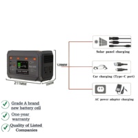 Batterie Externe Portable 300W pour Maison/Extérieur, Stockage d'Énergie, Onde Sinusoïdale Pure, MPPT, Gonfleur de Pneus de Voiture