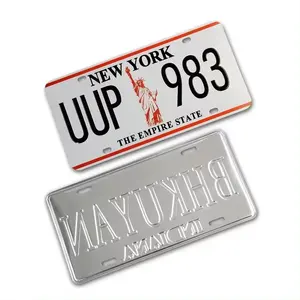 Custom Design USA Aluminum Car License Plate Embossed Car Plate Wholesale Reflective Number Vehicles License Plate