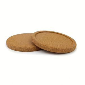 Sous-verres écologiques en liège vierges de 5 pouces, ronds, imprimables, avec rebord, vente en gros à prix abordable - Product Image 3
