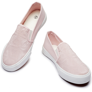 Vente en gros de mocassins pour femmes chaussures plates en toile décontractées avec logo personnalisé pour dames - Product Image 2