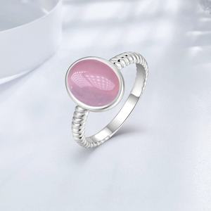 Opaal Ring 925 Sterling Zilver Roze Kwarts Edelsteen Sieraden Zirkoon Roze Ringen Sieraden Vrouwen Voor Verloving - Product Image 1
