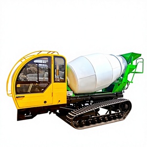 Camion malaxeur à béton sur chenilles en caoutchouc avec moteur diesel, pompe, productivité de 13 m³/h, transmission 4x4 pour travaux agricoles et de conservation des eaux - Product Image 1