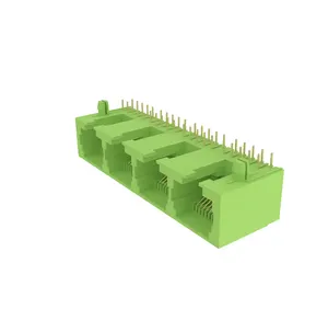 Connettore modulare Rj45 1x4 porte connettore di rete a 8 Pin Jack modulare Ethernet Jack Pcb green super march