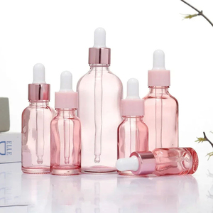 Envases Vacíos de Vidrio Redondos Color Rosa LingKa LK01 para Cosméticos, Cuidado de la Piel, Aceites Esenciales y Sueros, con Gotero y Diseño Serigrafiado - Product Image 4
