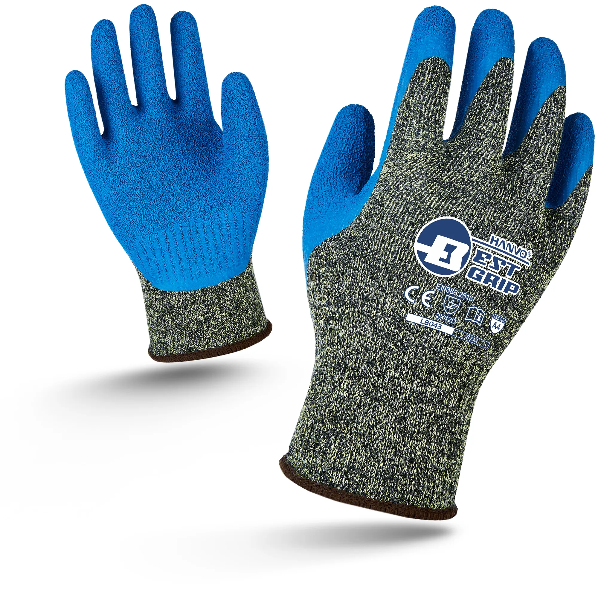 Vente chaude 13g Hppe Gants anti-coupure personnalisés Enduit de PU Résistant aux coupures Niveau 5 Travaux de construction