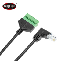 Cable adaptador RJ45 8P8C hembra a hembra de 90 grados con tornillo, blindaje trenzado, carga rápida 5A, PVC, para uso en computadoras