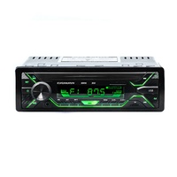 Reproductor MP3 para coche, amplificador de sonido de radio FM, MP3, BT, USB, tarjeta pequeña TF, luces de colores