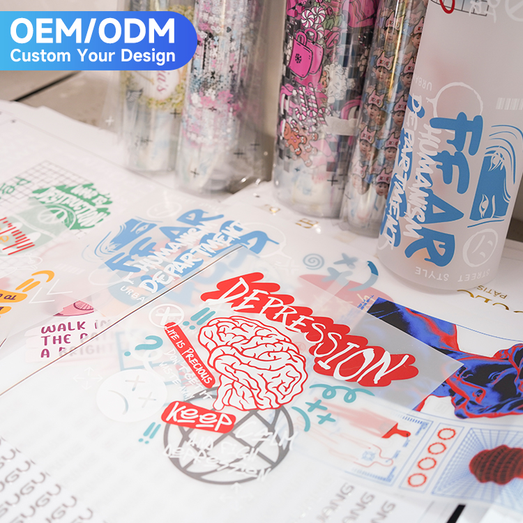 Professional Supplier Hot Selling UV DTF Cup Wraps Tumblers Clear Frosted Transfer Printing Decorative Sticker