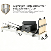 Aluminium Pilates Reformer Faltbare Tragbare Fitnessmaschine für Kleine Räume Professionelles Pilates-Gerät