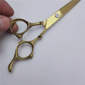 Ciseaux de coiffure professionnels dorés 7 pouces, ciseaux plats en acier inoxydable 440C, pour droitiers, pour usage en salon - Product Image 4