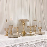 Ensemble de présentoirs à dessert en métal de style européen de luxe, 10 pièces, écologiques, pour support à gâteau de mariage, plateau à pâtisserie, décoration de thé