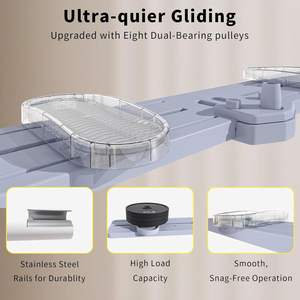 เครื่องฝึกสกีปรับระดับได้ ทำจากเหล็กและพลาสติก PP พร้อมอุปกรณ์ฝึกสะโพก สำหรับออกกำลังกายทั่วร่างกายที่บ้าน - อุปกรณ์ออกกำลังกายแบบพกพา พับเก็บได้ - Product Image 4