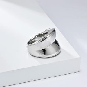 Geometric Wide <b>Ring</b> Steel Gold Women's Party Jewelry K R969 - Product Image 4