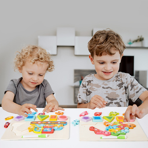 Giocattoli in Legno Personalizzati con Materiali Sicuri, Giochi Educativi Montessori per la Prima Infanzia, <span class=keywords><strong>Puzzle</strong></span> con Pioli per Bambini - Product Image 3