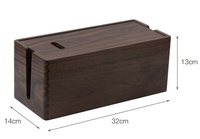 Boîte de gestion de câbles en bois massif, organisateur de cordons pour bureau, téléviseur, ordinateur, système de concentrateur USB pour dissimuler les multiprises et les câbles, fabrication OEM