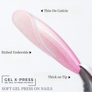 MyBeautyNails Gel X Soft Gel Tips <span class=keywords><strong>Faux</strong></span> <span class=keywords><strong>Ongles</strong></span> en Gel Effet Jelly à Presser Aura Ombre Cat Eye French Press-on - Product Image 2