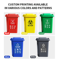 Poubelle publique moderne en HDPE robuste, grise, pour le recyclage en extérieur, avec couvercles, poubelle en plastique pour la rue et la communauté